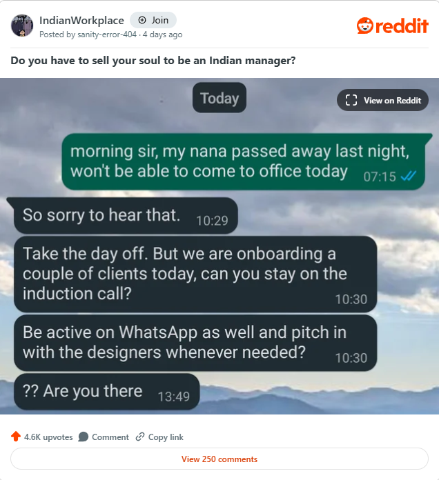 Viral WhatsApp chat employee boss